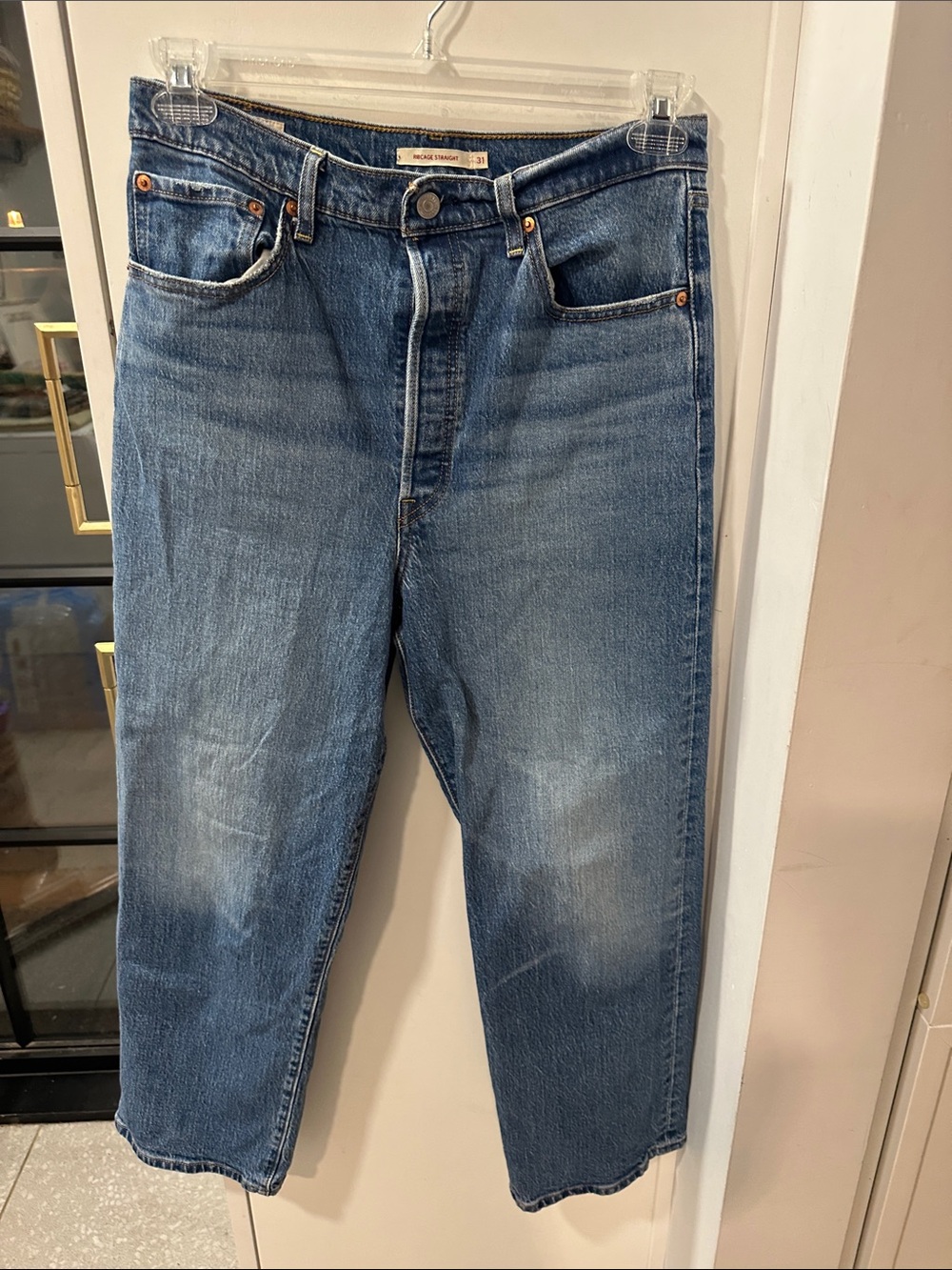 Levi’s Premium Ribcage Straight Blue Denim Jeans